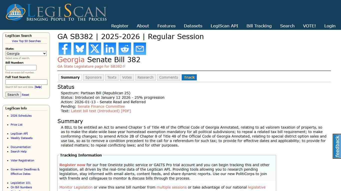 GA SB382 | 2025-2026 | Regular Session | LegiScan