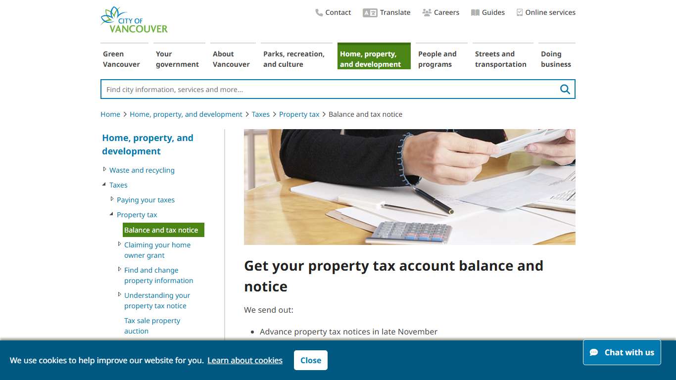 Get your property tax account balance and notice | City of Vancouver