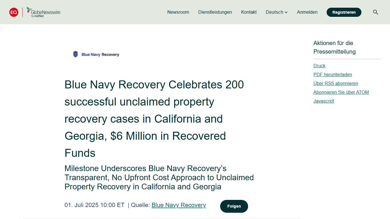 Blue Navy Recovery Celebrates 200 successful unclaimed