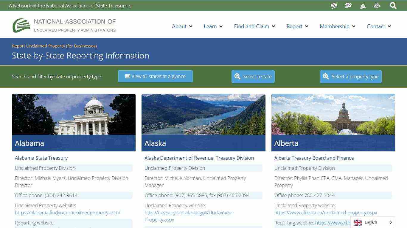 State-by-State Reporting Information – National Association of Unclaimed Property Administrators (NAUPA)